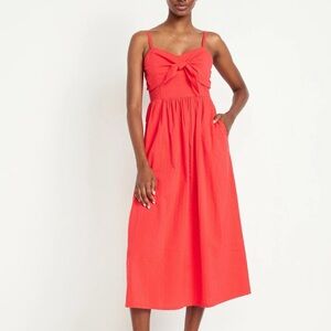 NWT TALL Old Navy Fit & Flare Sleeveless Seersucker Midi Dress